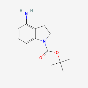 molecular formula C13H18N2O2 B582012 4-Amino-2,3-dihydro-indole-1-carboxylic acid tert-butyl ester CAS No. 885272-42-4