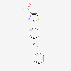 molecular formula C17H13NO2S B582013 2-(4-苄氧基-苯基)-噻唑-4-甲醛 CAS No. 885278-93-3