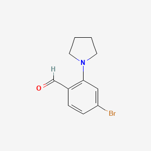 molecular formula C11H12BrNO B582022 4-Bromo-2-(pyrrolidin-1-yl)benzaldehyde CAS No. 887235-00-9