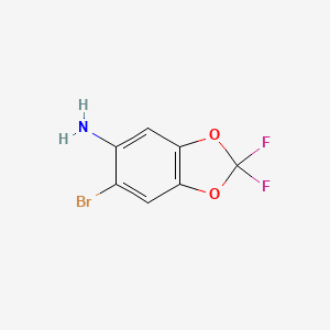 molecular formula C7H4BrF2NO2 B582023 6-溴-2,2-二氟苯并[d][1,3]二噁唑-5-胺 CAS No. 887267-84-7