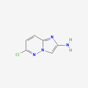 molecular formula C6H5ClN4 B582029 2-氨基-6-氯咪唑并[1,2-b]哒嗪 CAS No. 887625-09-4
