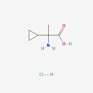 molecular formula C6H12ClNO2 B582030 2-Amino-2-cyclopropylpropanoic acid HCl CAS No. 88807-89-0