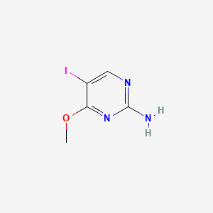 molecular formula C5H6IN3O B582037 2-氨基-5-碘-4-甲氧基嘧啶 CAS No. 89322-66-7