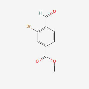 molecular formula C9H7BrO3 B582041 Methyl 3-bromo-4-formylbenzoate CAS No. 90484-53-0