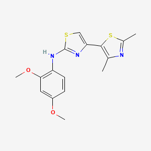 molecular formula C16H17N3O2S2 B5820410 N-(2,4-dimethoxyphenyl)-4-(2,4-dimethyl-1,3-thiazol-5-yl)-1,3-thiazol-2-amine 
