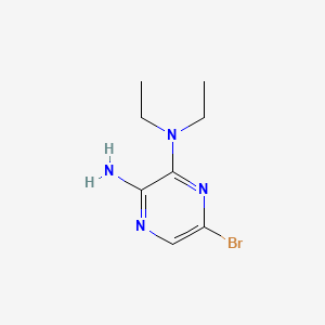 molecular formula C8H13BrN4 B582046 2-Amino-5-bromo-3-(diethylamino)pyrazine CAS No. 912773-09-2