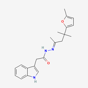 molecular formula C21H25N3O2 B5820488 2-(1H-indol-3-yl)-N'-[(2E)-4-methyl-4-(5-methylfuran-2-yl)pentan-2-ylidene]acetohydrazide 