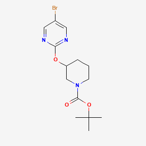 molecular formula C14H20BrN3O3 B582049 1-Boc-3-(5-Bromopyrimidin-2-yloxy)piperidine CAS No. 914347-76-5