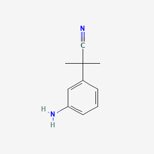 molecular formula C10H12N2 B582060 2-(3-Aminophenyl)-2-methylpropanenitrile CAS No. 915394-29-5