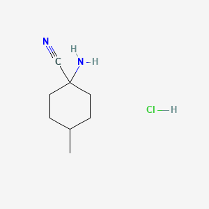 molecular formula C8H15ClN2 B582064 1-Amino-4-methylcyclohexane-1-carbonitrile hcl CAS No. 92334-10-6