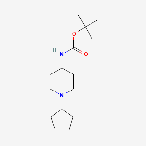molecular formula C15H28N2O2 B582072 tert-Butyl (1-cyclopentylpiperidin-4-yl)carbamate CAS No. 936221-73-7