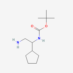 molecular formula C12H24N2O2 B582073 2-n-boc-amino-2-cyclopentyl-ethylamine CAS No. 936497-76-6
