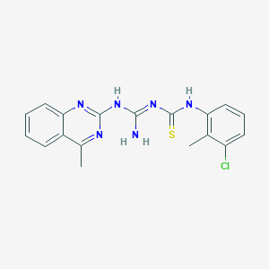 molecular formula C18H17ClN6S B5820819 N-{(E)-1-AMINO-1-[(4-METHYL-2-QUINAZOLINYL)AMINO]METHYLIDENE}-N'-(3-CHLORO-2-METHYLPHENYL)THIOUREA 