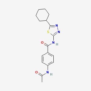 molecular formula C17H20N4O2S B5820950 N-(5-CYCLOHEXYL-1,3,4-THIADIAZOL-2-YL)-4-ACETAMIDOBENZAMIDE 