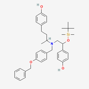 molecular formula C38H49NO4Si B582107 N-(4-Benzyloxy)benzyl O-tert-Butyldimethylsilyl Ractopamine CAS No. 1797132-48-9