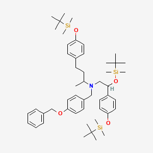 molecular formula C50H77NO4Si3 B582108 N-(4-Benzyloxy)benzyl Tri-O-(tert-butyldimethylsilyl) Ractopamine CAS No. 1797130-49-4