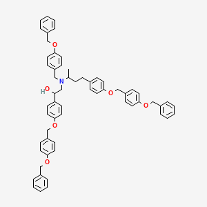 B582110 1-[4-[(4-Phenylmethoxyphenyl)methoxy]phenyl]-2-[4-[4-[(4-phenylmethoxyphenyl)methoxy]phenyl]butan-2-yl-[(4-phenylmethoxyphenyl)methyl]amino]ethanol CAS No. 1797884-42-4
