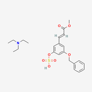 molecular formula C23H31NO7S B582111 N,N-diethylethanamine;methyl (E)-3-(3-phenylmethoxy-5-sulfooxyphenyl)prop-2-enoate CAS No. 1798428-50-8