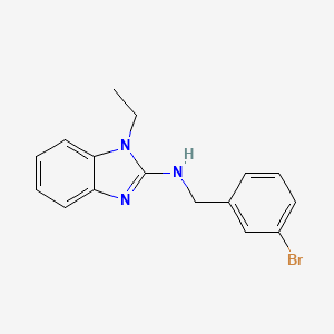 molecular formula C16H16BrN3 B5821275 N-[(3-BROMOPHENYL)METHYL]-1-ETHYL-1H-1,3-BENZODIAZOL-2-AMINE 