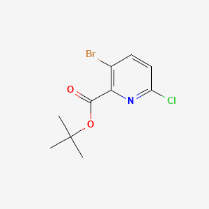 molecular formula C10H11BrClNO2 B582134 tert-Butyl 3-bromo-6-chloropicolinate CAS No. 1235036-15-3