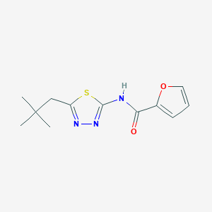molecular formula C12H15N3O2S B5821383 N-[5-(2,2-dimethylpropyl)-1,3,4-thiadiazol-2-yl]furan-2-carboxamide 