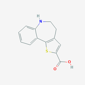 molecular formula C13H11NO2S B058215 5,6-Dihydro-4H-benzo[b]thieno[2,3-d]azepine-2-carboxylic acid CAS No. 153894-33-8