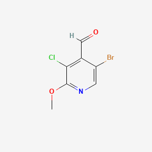 molecular formula C7H5BrClNO2 B582154 5-Bromo-3-chloro-2-methoxyisonicotinaldehyde CAS No. 1224604-20-9