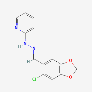 molecular formula C13H10ClN3O2 B5821604 N-[(E)-(6-chloro-1,3-benzodioxol-5-yl)methylideneamino]pyridin-2-amine 