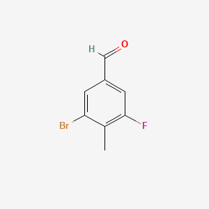molecular formula C8H6BrFO B582172 5-Bromo-3-fluoro-4-methylbenzaldehyde CAS No. 1370411-47-4