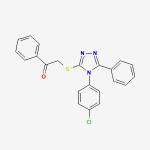 molecular formula C22H16ClN3OS B5821771 2-((4-(4-CHLOROPHENYL)-5-PHENYL-4H-1,2,4-TRIAZOL-3-YL)THIO)-1-PHENYLETHANONE 