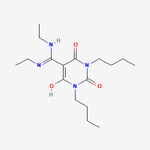 molecular formula C17H30N4O3 B582182 5-(Bis-ethylamino-methylene)-1,3-dibutyl-pyrimidine-2,4,6(1H, 3H, 5H)-trione CAS No. 1313712-63-8
