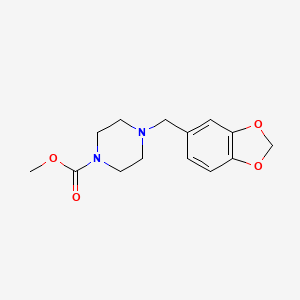 molecular formula C14H18N2O4 B5821850 Methyl 4-(1,3-benzodioxol-5-ylmethyl)piperazine-1-carboxylate 