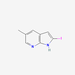 molecular formula C8H7IN2 B582186 2-Iodo-5-methyl-1H-pyrrolo[2,3-b]pyridine CAS No. 1227270-15-6