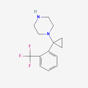 molecular formula C14H17F3N2 B582187 1-(1-(2-(三氟甲基)苯基)环丙基)哌嗪 CAS No. 1245646-33-6