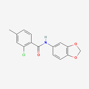 molecular formula C15H12ClNO3 B5821876 N-(1,3-benzodioxol-5-yl)-2-chloro-4-methylbenzamide 