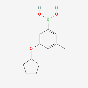 molecular formula C12H17BO3 B582192 3-(Cyclopentyloxy)-5-methylphenylboronic acid CAS No. 1256346-07-2
