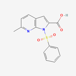 molecular formula C15H12N2O4S B582196 1-(Phenylsulphonyl)-6-methyl-7-azaindole-2-carboxylic acid CAS No. 1227270-51-0