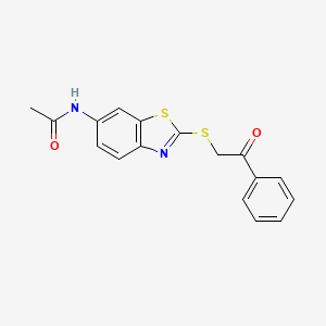 molecular formula C17H14N2O2S2 B5821978 n-{2-[(2-Oxo-2-phenylethyl)sulfanyl]-1,3-benzothiazol-6-yl}acetamide CAS No. 425654-96-2