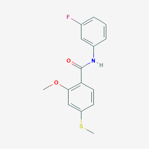 molecular formula C15H14FNO2S B5821986 N-(3-fluorophenyl)-2-methoxy-4-(methylsulfanyl)benzamide 