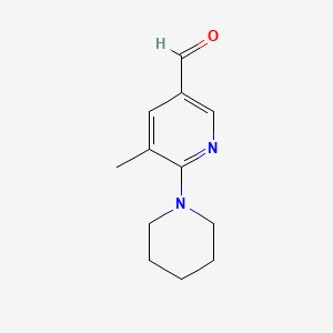 molecular formula C12H16N2O B582204 5-Methyl-6-(piperidin-1-yl)nicotinaldehyde CAS No. 1355217-00-3