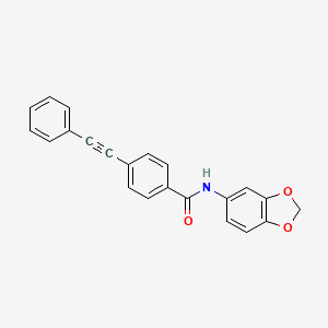 molecular formula C22H15NO3 B5822070 N-(1,3-benzodioxol-5-yl)-4-(2-phenylethynyl)benzamide 