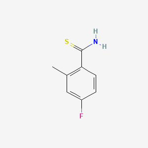 molecular formula C8H8FNS B582209 4-Fluoro-2-methyl-thiobenzamide CAS No. 1256482-73-1