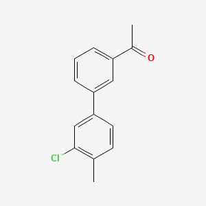 molecular formula C15H13ClO B582212 1-[3-(3-Chloro-4-methylphenyl)phenyl]ethanone CAS No. 1355247-05-0