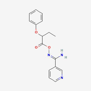 molecular formula C16H17N3O3 B5822143 N'-[(2-phenoxybutanoyl)oxy]pyridine-3-carboximidamide 