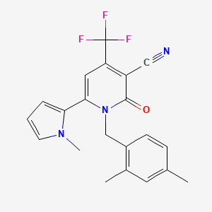 1-(2,4-dimethylbenzyl)-6-(1-methyl-1H-pyrrol-2-yl)-2-oxo-4-(trifluoromethyl)-1,2-dihydropyridine-3-carbonitrile