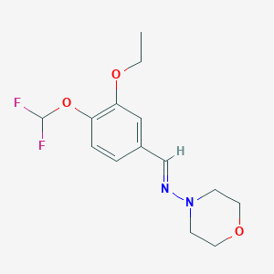 molecular formula C14H18F2N2O3 B5822260 N-{(E)-1-[4-(DIFLUOROMETHOXY)-3-ETHOXYPHENYL]METHYLIDENE}-N-MORPHOLINOAMINE 