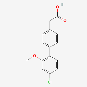 molecular formula C15H13ClO3 B582227 4-(4-Chloro-2-methoxyphenyl)phenylacetic acid CAS No. 1334499-93-2