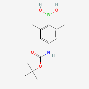 molecular formula C13H20BNO4 B582229 4-(Tert-butoxycarbonylamino)-2,6-dimethylphenylboronic acid CAS No. 1256355-11-9