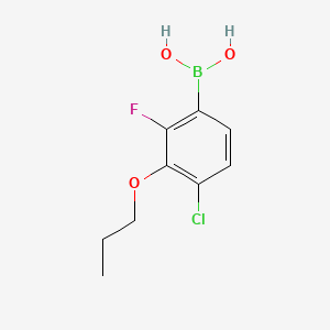 molecular formula C9H11BClFO3 B582236 4-Chloro-2-fluoro-3-propoxyphenylboronic acid CAS No. 1256346-23-2