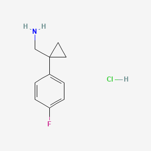 molecular formula C10H13ClFN B582243 (1-(4-Fluorophenyl)cyclopropyl)methanamine hydrochloride CAS No. 1209726-03-3